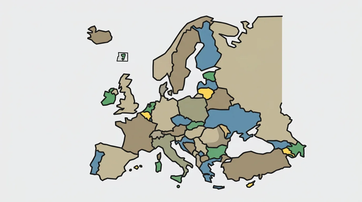 Karta över europeiska licensjurisdiktioner och skatteregler